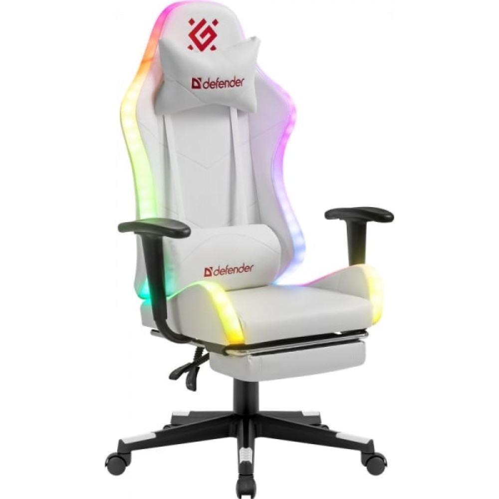Игровое кресло Defender Watcher (M) RGB, подставка под ноги, белый Игровое кресло Defender Watcher (M) RGB, подставка под ноги, белый