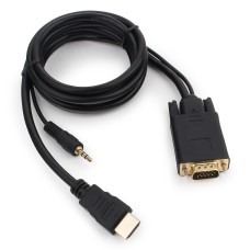 Кабель HDMI->VGA Cablexpert A-HDMI-VGA-03-6, 19M/15M + 3.5Jack, 1.8м, черный, позол.разъемы, пакет Кабель HDMI->VGA Cablexpert A-HDMI-VGA-03-6, 19M/15M + 3.5Jack, 1.8м, черный, позол.разъемы, пакет