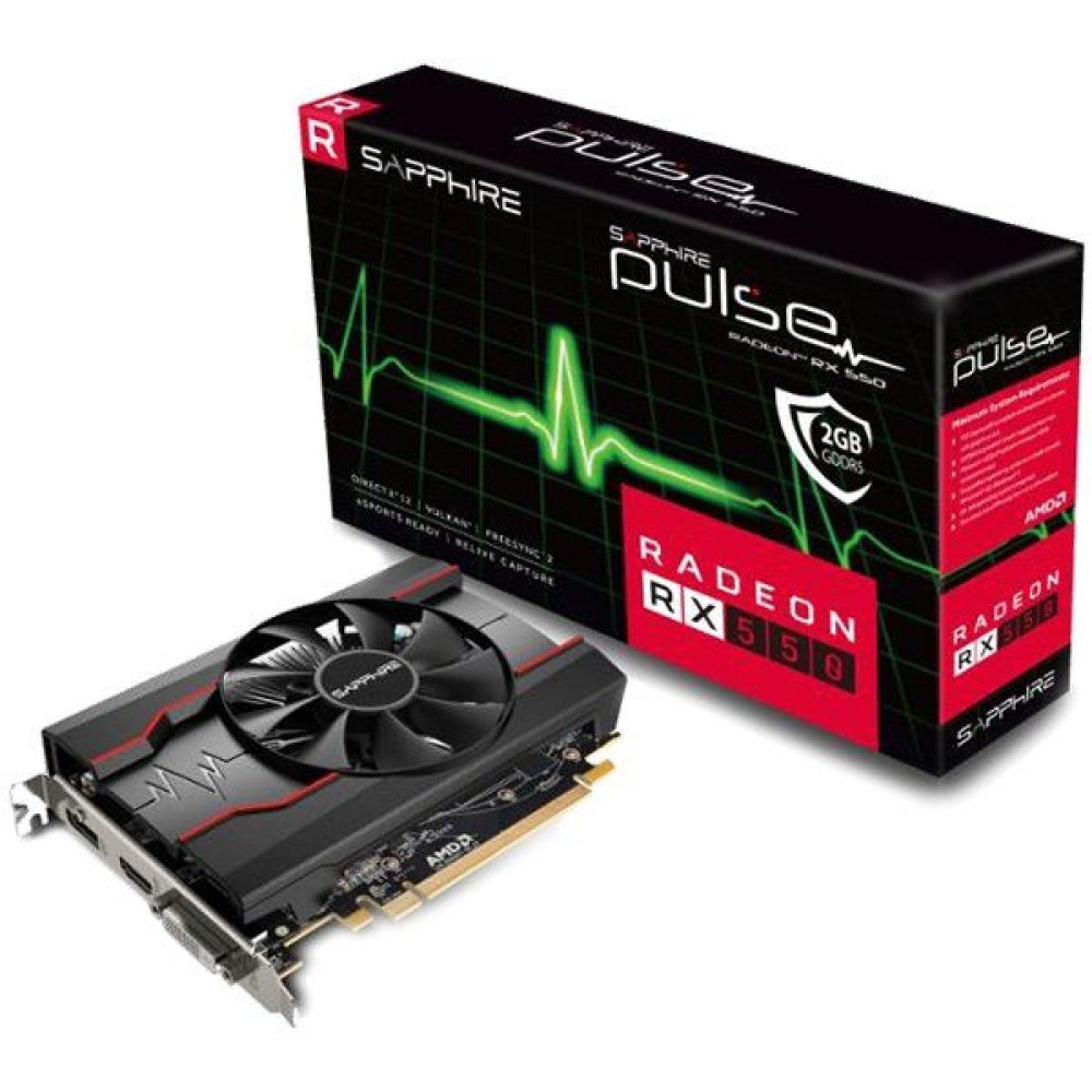 SAPPHIRE PULSE RADEON 550 2G GDDR5 HDMI / DVI-D / DP OC (64-BIT, UEFI)