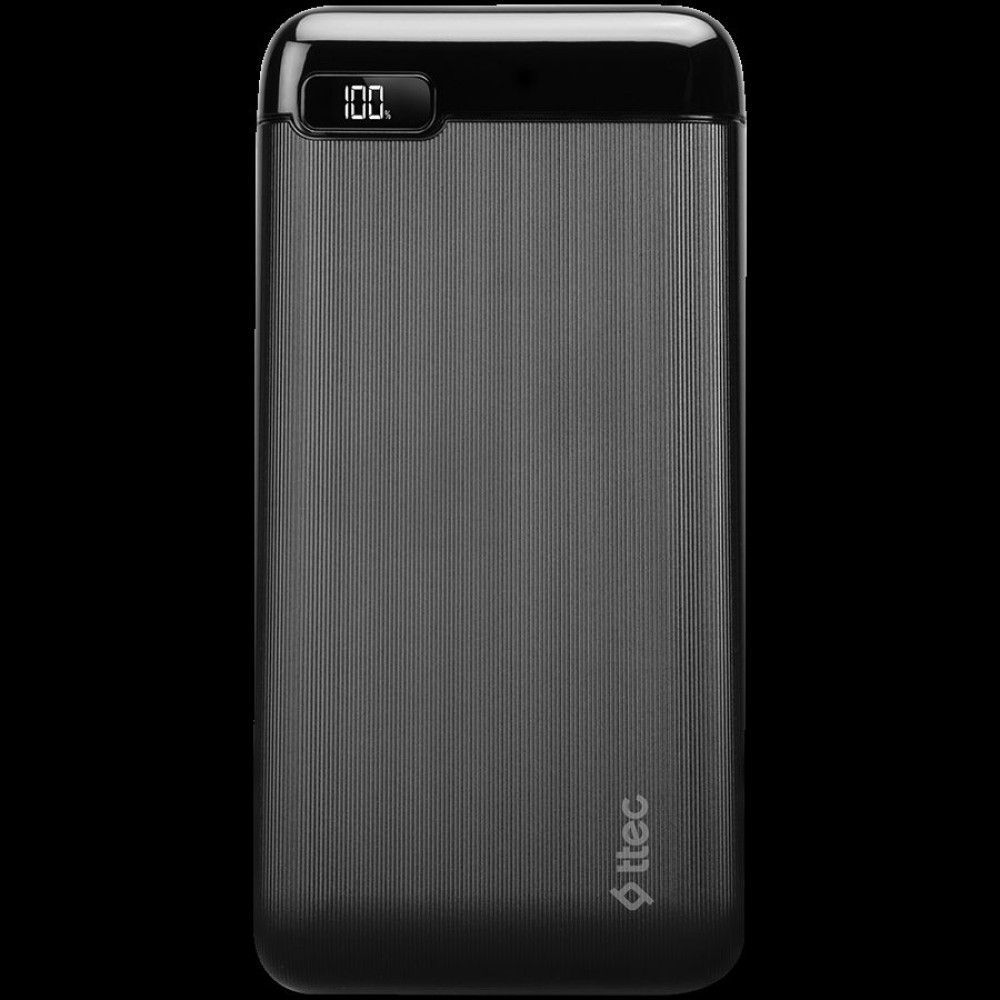 ttec PowerSlim LCD 10000 mAh Powerbank, Black (2BB183S)