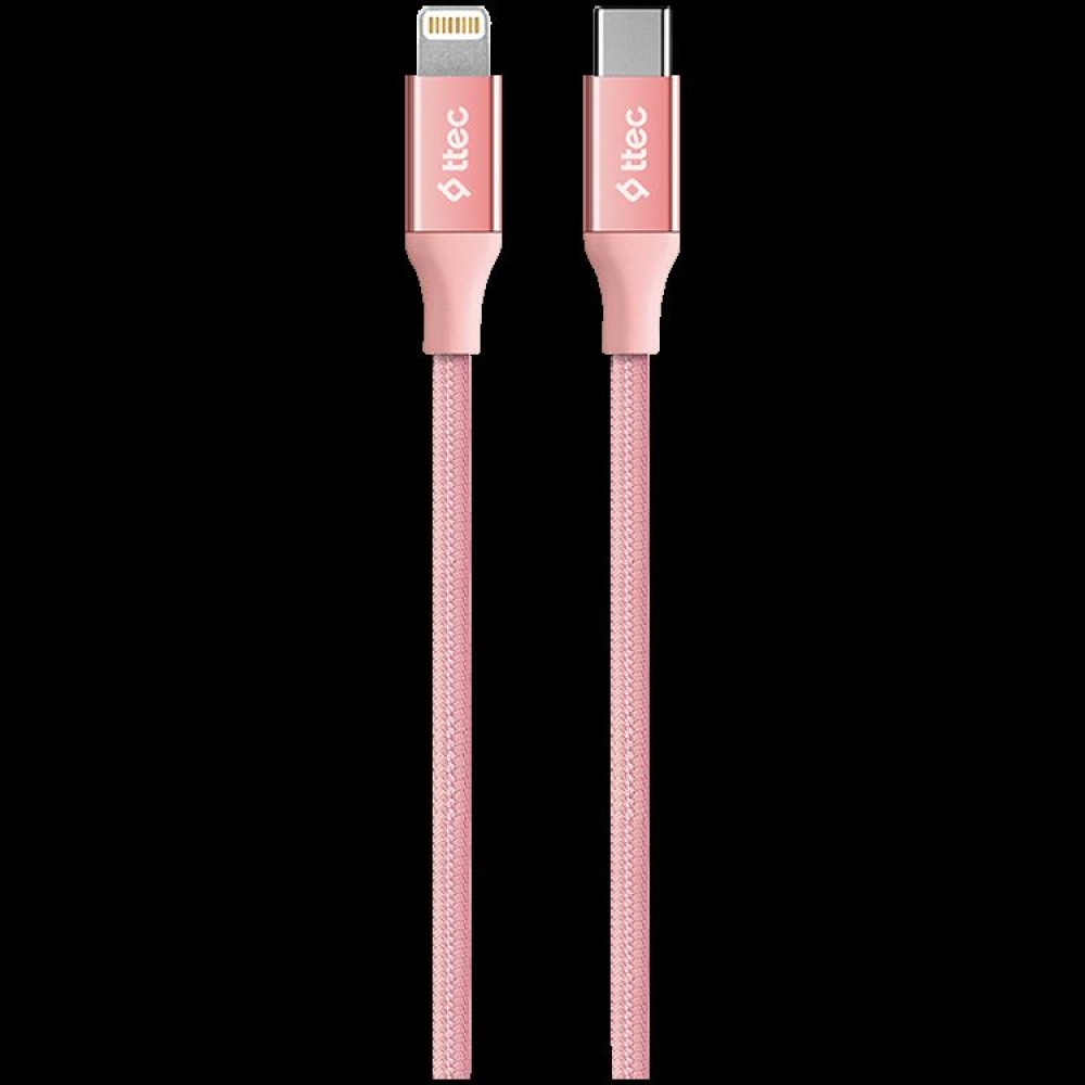 ttec AlumiCable Type-c - Lightning Fast Charging Cable 150cm , Rose Gold