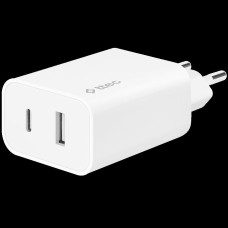 ttec SmartCharger Duo PD Travel Charger  USB-C+USB-A 30W White