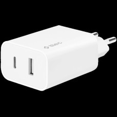 ttec SmartCharger Duo USB-C+USB-A Travel Charger 2.4A White