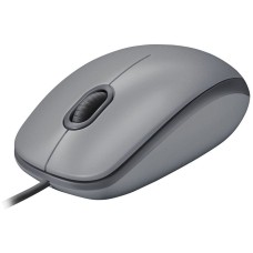 LOGITECH M110 Corded Mouse - SILENT - MID GREY - USB