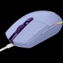 LOGITECH G102 LIGHTSYNC Corded Gaming Mouse - LILAC - USB - EER