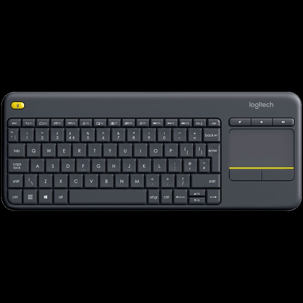 LOGITECH K400 Plus Wireless Touch Keyboard - BLACK - RUS