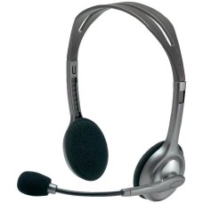 LOGITECH H110 Corded Stereo Headset - GRAY/SILVER - Dual Plug