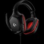 LOGITECH G332 Wired Gaming Headset - LEATHERETTE - BLACK/RED - 3.5 MM