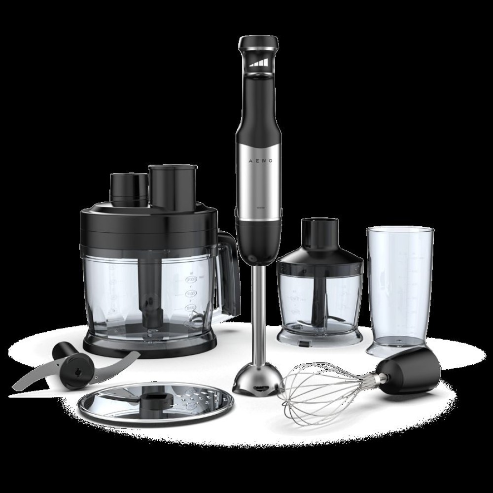 AENO Hand Blender HB3: 1000W, Smooth speed control, 0.5L Chopper, 2L Food processor,  Whisk, 0,6L Measuring jar