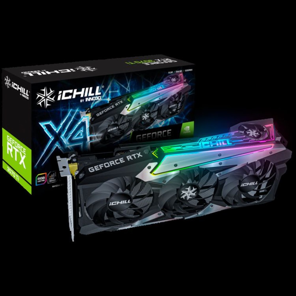 INNO3D Video Card NVIDIA GeForce RTX 3070 Ti iChill X4 8GB GDDR6X 256-bit, 1830MHz / 19Gbps, 3x DP, 1x HDMI, 3fans, 3 slot