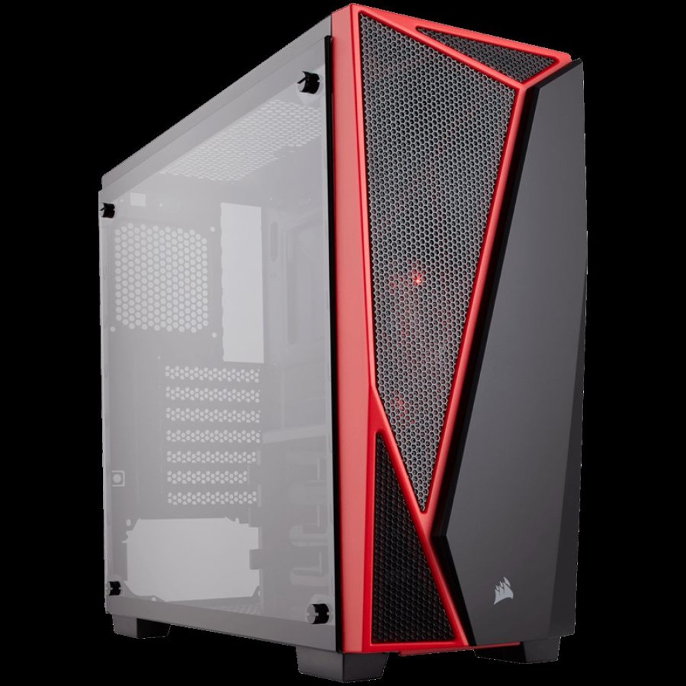 Corsair Carbide SPEC-04 Mid-Tower Termpered Glass Gaming Case, Black & Red, EAN:0843591032308