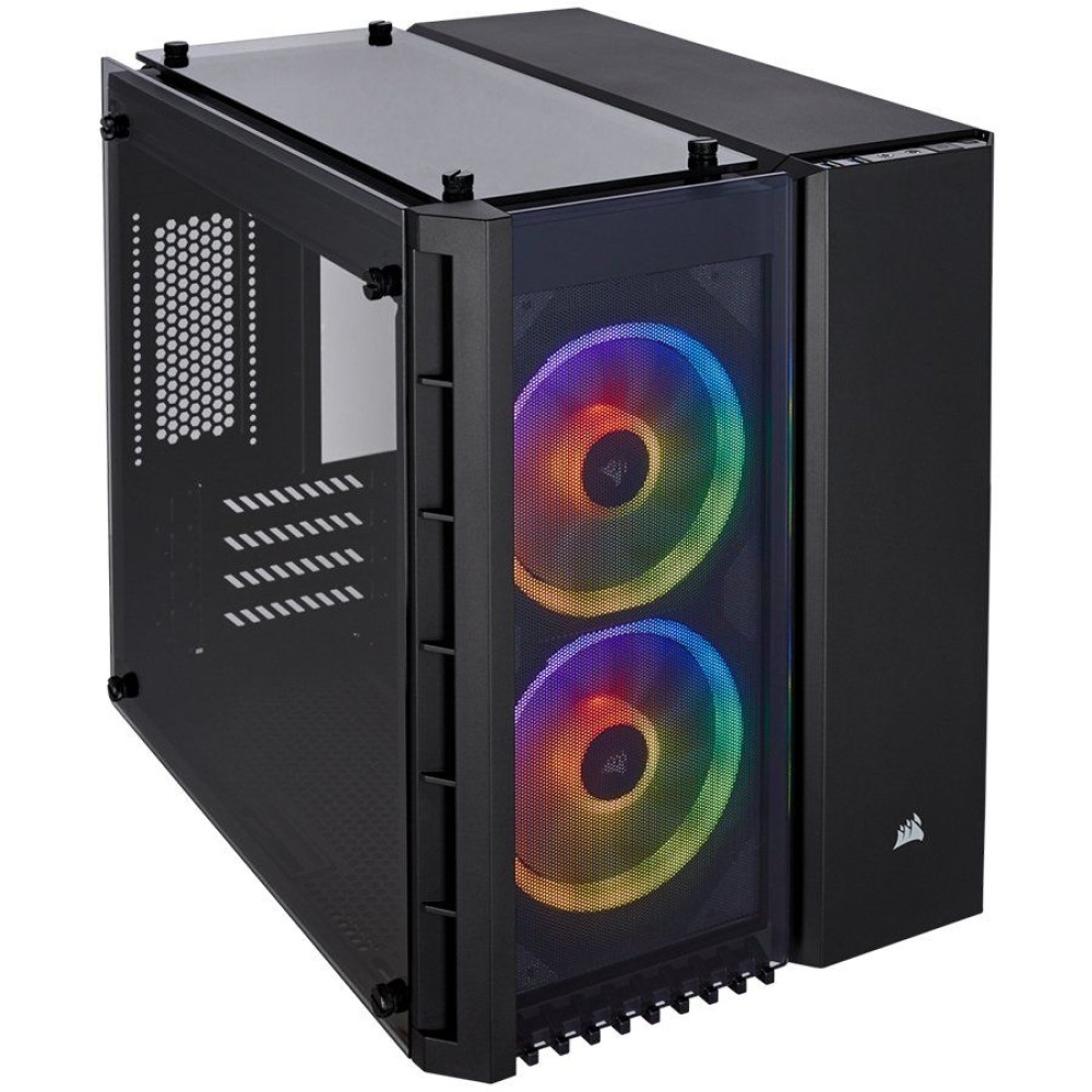 Corsair Crystal Series 280x RGB Tempered Glass Micro ATX PC Case, Black, EAN:0843591065191