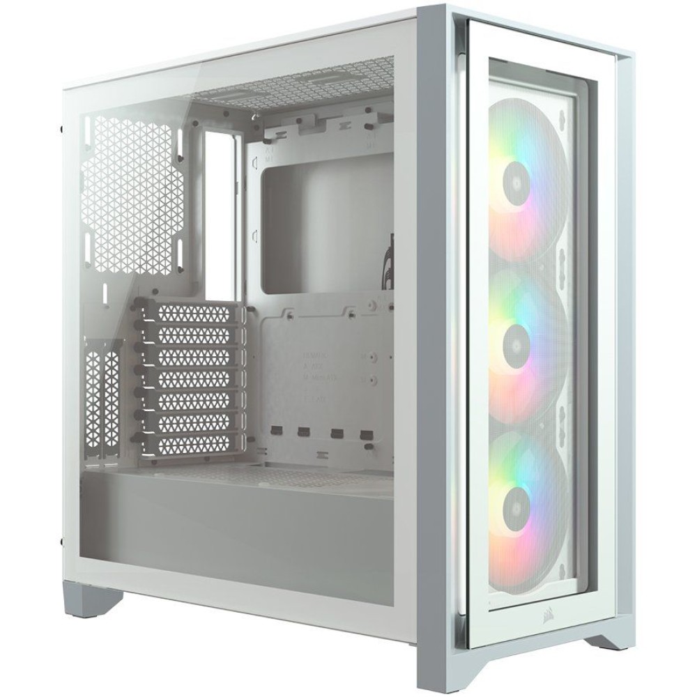 Corsair iCUE 4000X RGB Tempered Glass Mid-Tower, White, EAN:0840006626657