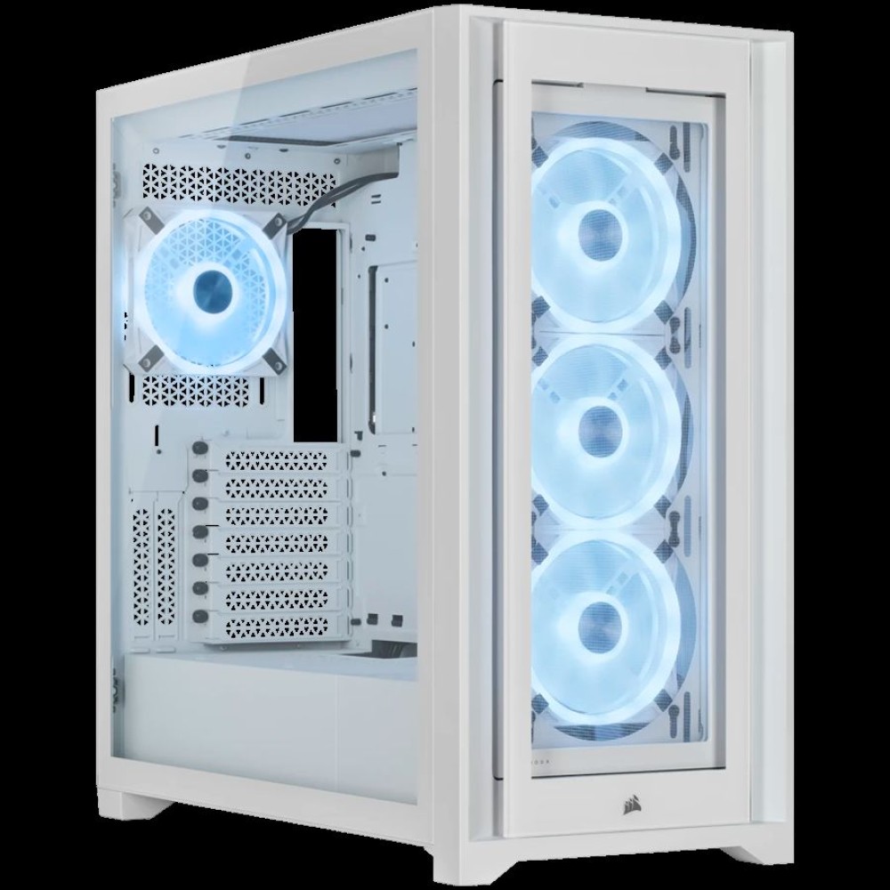 Corsair iCUE 5000X RGB QL Edition Tempered Glass Mid-Tower Smart Case, True White, EAN: 840006650393