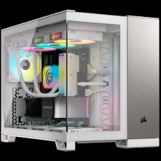 CORSAIR 2500X Micro ATX Dual Chamber PC Case - White/Satin Gray Aluminum