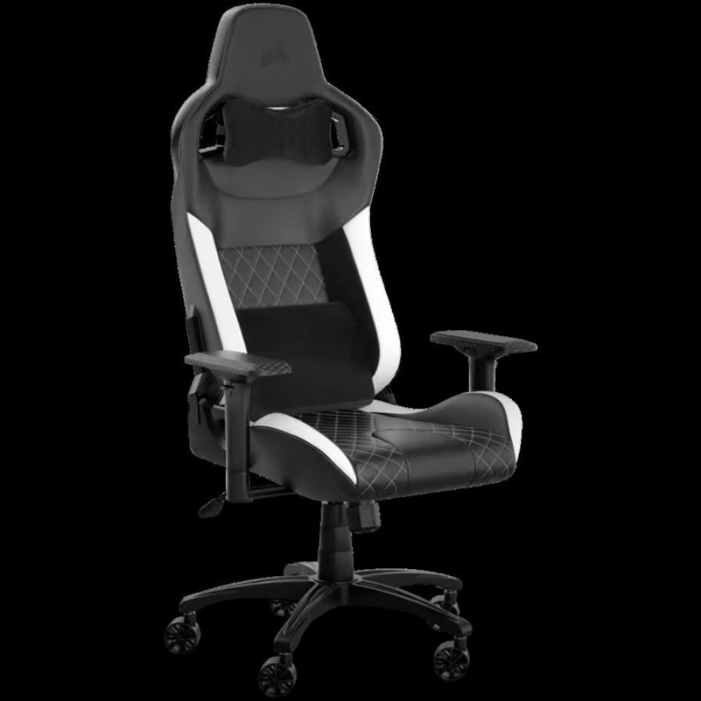 CORSAIR T1 RACE 2023 Fabric Gaming Chair - Black and White