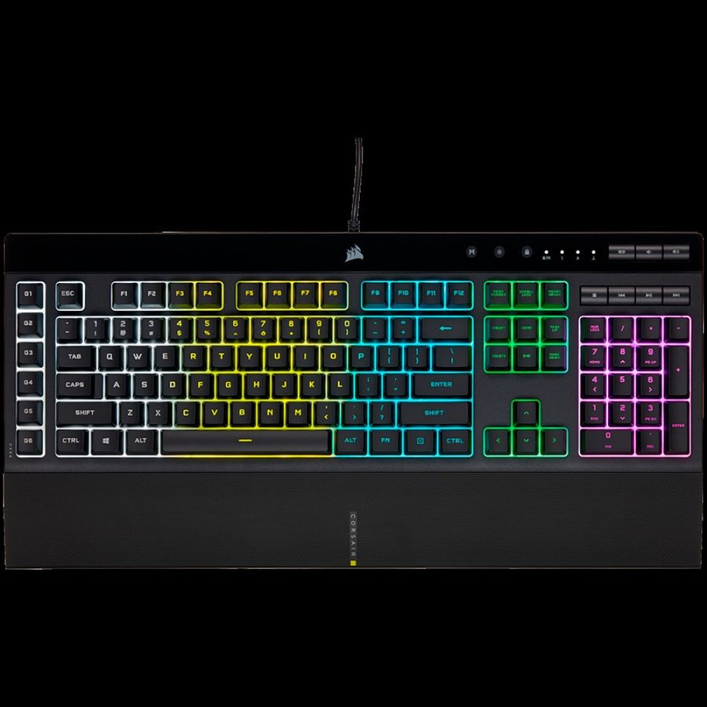 Corsair K55 RGB PRO XT Gaming Keyboard, Backlit Per-Key RGB LED, Rubberdome, EAN: 840006631620