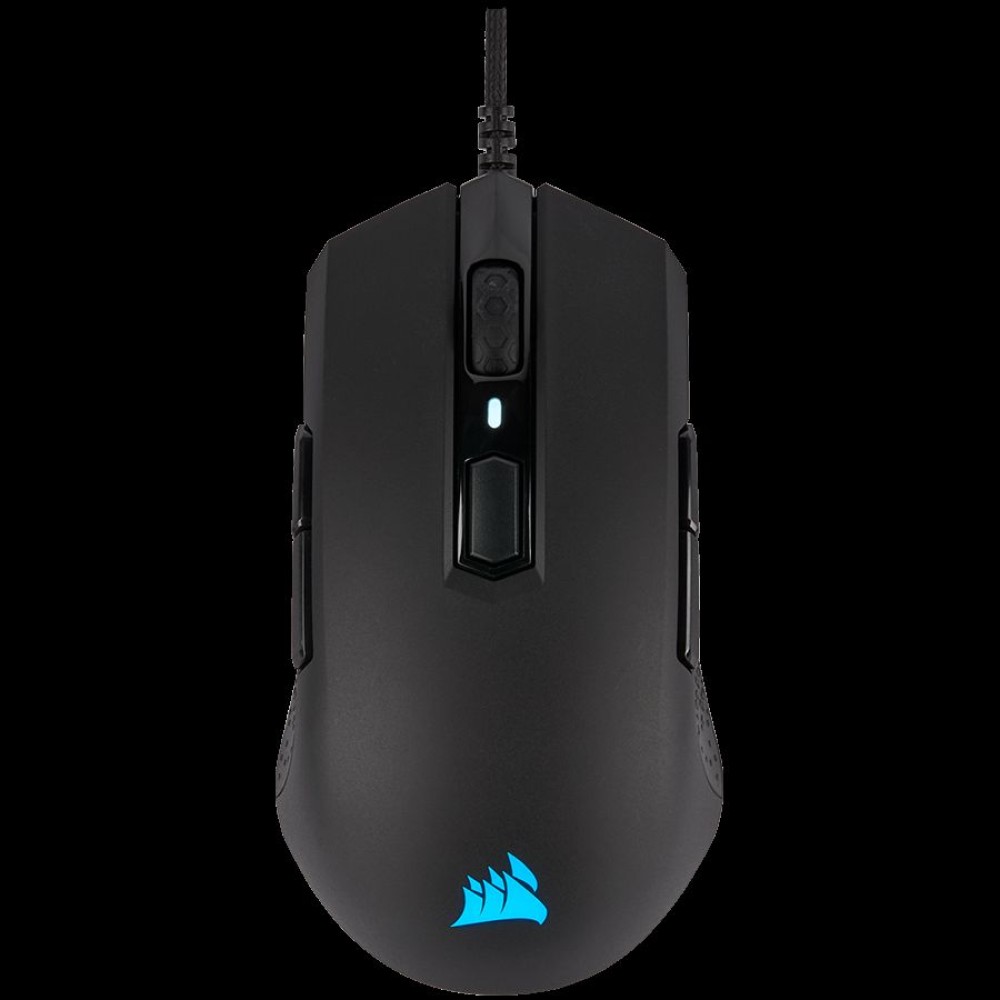 Corsair M55 RGB PRO Ambidextrous Multi-Grip Gaming Mouse, Black, Backlit RGB LED, 12400 DPI, Optical (EU version), EAN:0840006607762