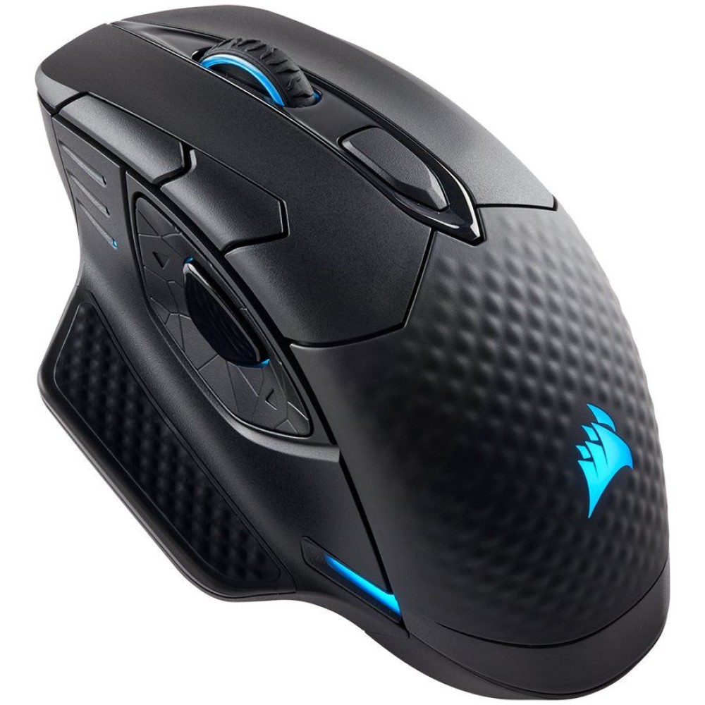 Corsair DARK CORE RGB PRO, Wireless FPS/MOBA Gaming Mouse with SLIPSTREAM Technology, Black, Backlit RGB LED, 18000 DPI, Optical (EU version), EAN:0840006616016