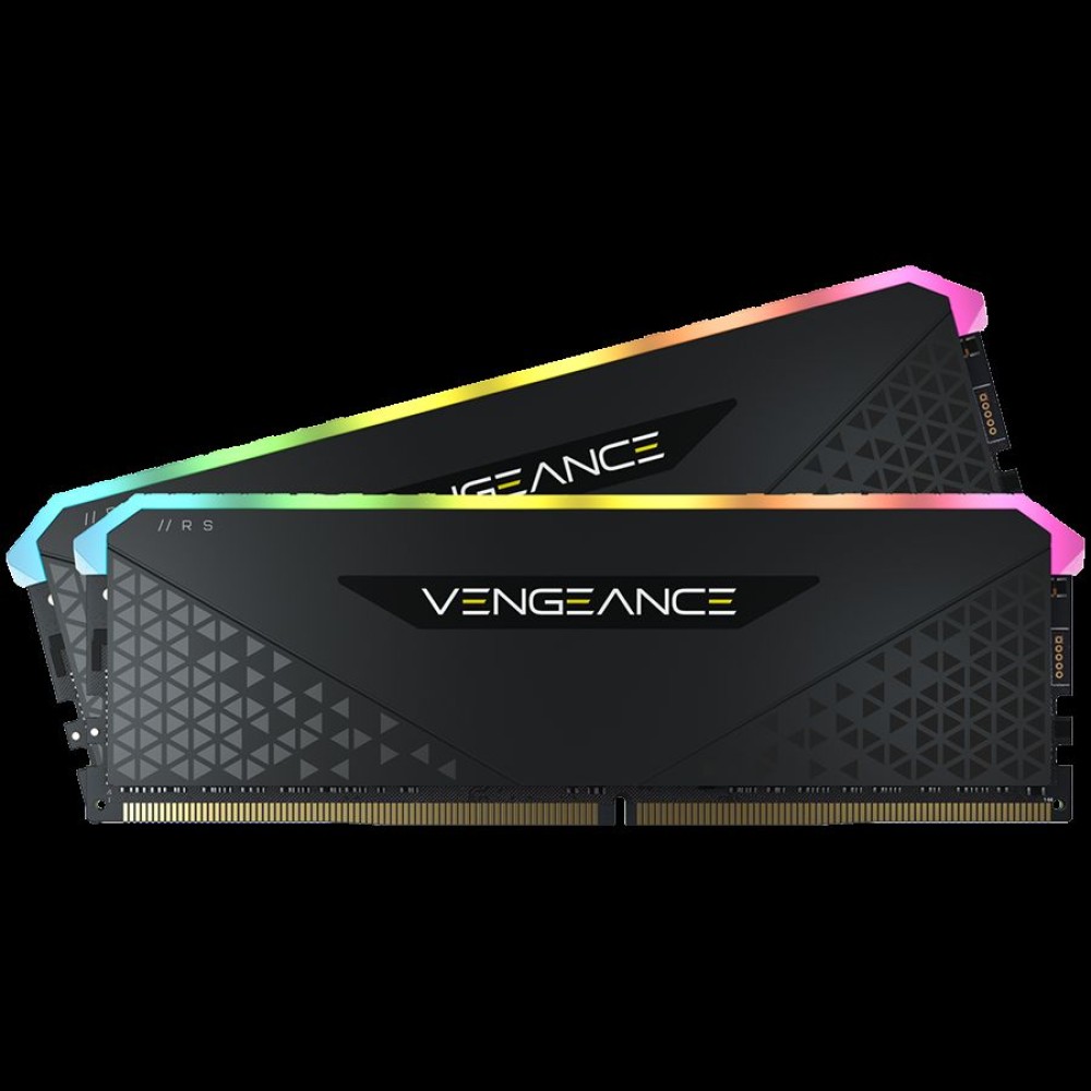 Corsair DDR4, 3200MHz 16GB 2x8GB Dimm, Unbuffered, 16-20-20-38, XMP 2.0, Vengeance RGB RS, RGB LED, Black PCB, 1.35V, for AMD Ryzen & Intel, EAN:0840006649007