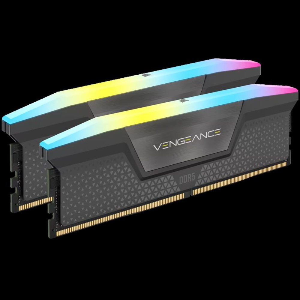 Corsair DDR5, 5600MT/s 32GB 2x16GB DIMM, Unbuffered, 36-36-36-76, Std PMIC, AMD EXPO, VENGEANCE RGB DDR5 Cool Grey Heatspreader, RGB LED, 1.25V, EAN:0840006600091