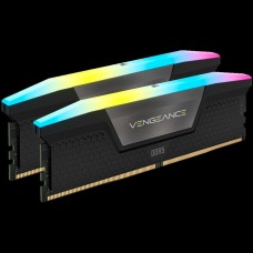CORSAIR DDR5, 6200MT/s 32GB 2x16GB DIMM, 36-39-39-76, STD PMIC, XMP 3.0, VENGEANCE RGB DDR5 Black Heatspreader, Black PCB, 1.3V