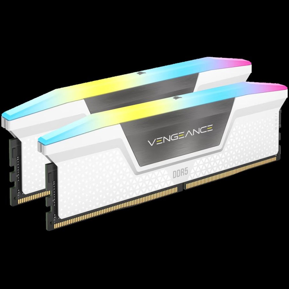 DDR5, 6400MT/s 32GB 2x16GB DIMM, Unbuffered, 36-48-48-104, Std PMIC, XMP 3.0, VENGEANCE RGB DDR5 White Heatspreader, Black PCB, 1.4V EAN: 0840006671282