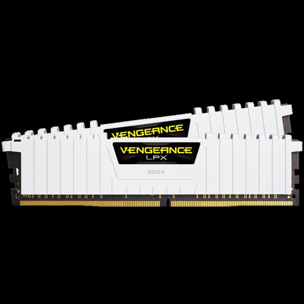 Corsair DDR4, 3200MHz 16GB 2x8GB Dimm, Unbuffered, 16-18-18-36, XMP 2.0, Vengeance LPX White Heatspreader, Black PCB, 1.35V, for SKL, EAN:0843591088381