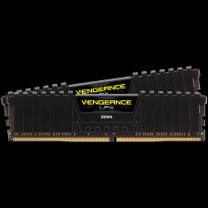 Corsair DDR4, 3200MHz 16GB 2x8GB Dimm, Unbuffered, 16-20-20-38, XMP 2.0, Vengeance LPX black Heatspreader, Black PCB, 1.35V