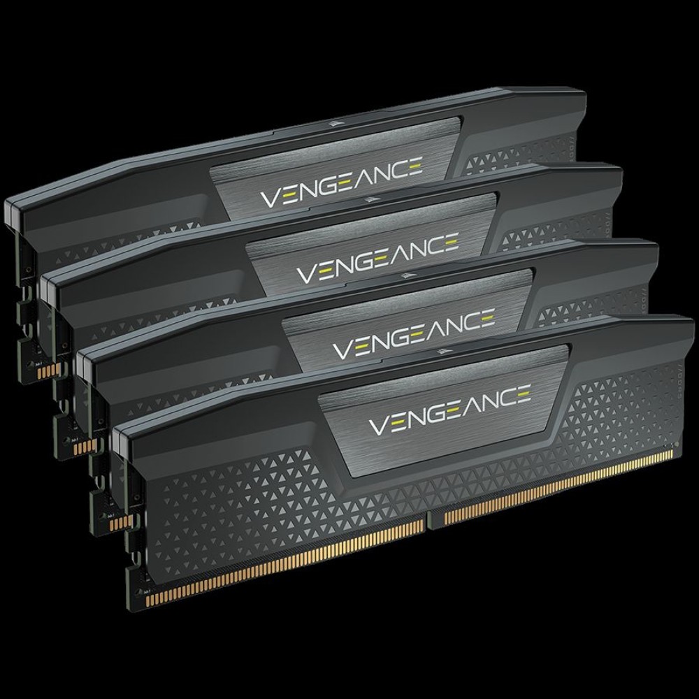 Corsair DDR5, 6200MT/s 64GB 4x16GB DIMM, Unbuffered, 32-38-38-80, OC PMIC, XMP 3.0, VENGEANCE DDR5 Black Heatspreader, Black PCB, 1.4V, EAN:0840006665458