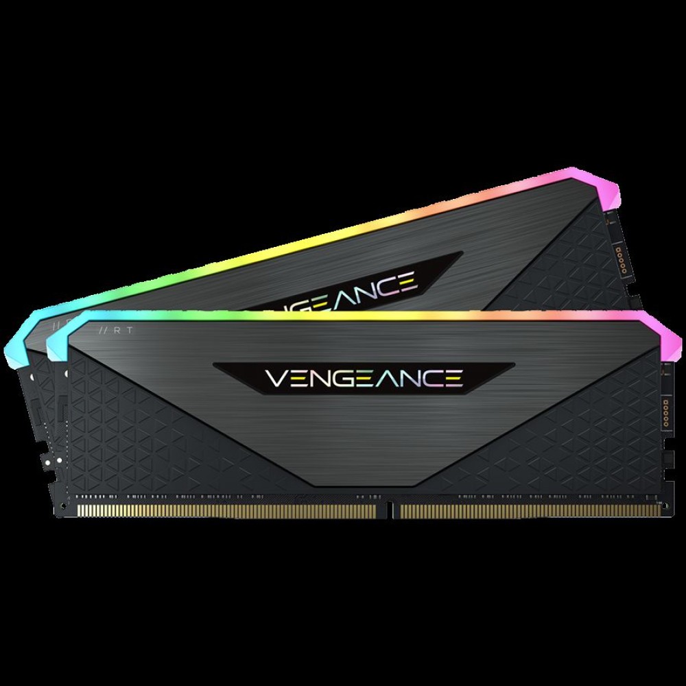 Corsair DDR4, 3600MHz 16GB 2x8GB Dimm, Unbuffered, 16-20-20-38, XMP 2.0, Vengeance RGB RT, RGB LED, Black PCB, 1.35V, for AMD Ryzen, EAN:0840006650492