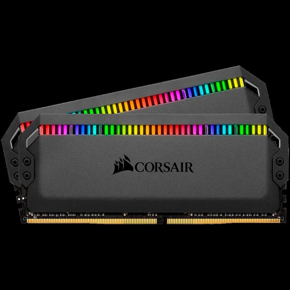 Corsair DDR4, 3200MHz 16GB 2x8GB DIMM, Unbuffered, 16-18-18-36, XMP 2.0, DOMINATOR PLATINUM RGB Black Heatspreader, RGB LED, 1.35V