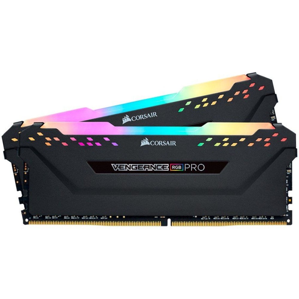 Corsair DDR4, 3600MHz 16GB 2x8GB DIMM, Unbuffered, 18-22-22-42, Base SPD@2666, XMP 2.0, VENGEANCE RGB PRO Heatspreader, RGB LED, 1.35V. for AMD, EAN:0840006615682