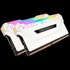 Corsair VENGEANCE RGB PRO 32GB (2x16GB) DDR4 3200 (PC4-25600) C16 1.35V Desktop Memory - White, 0840006620075