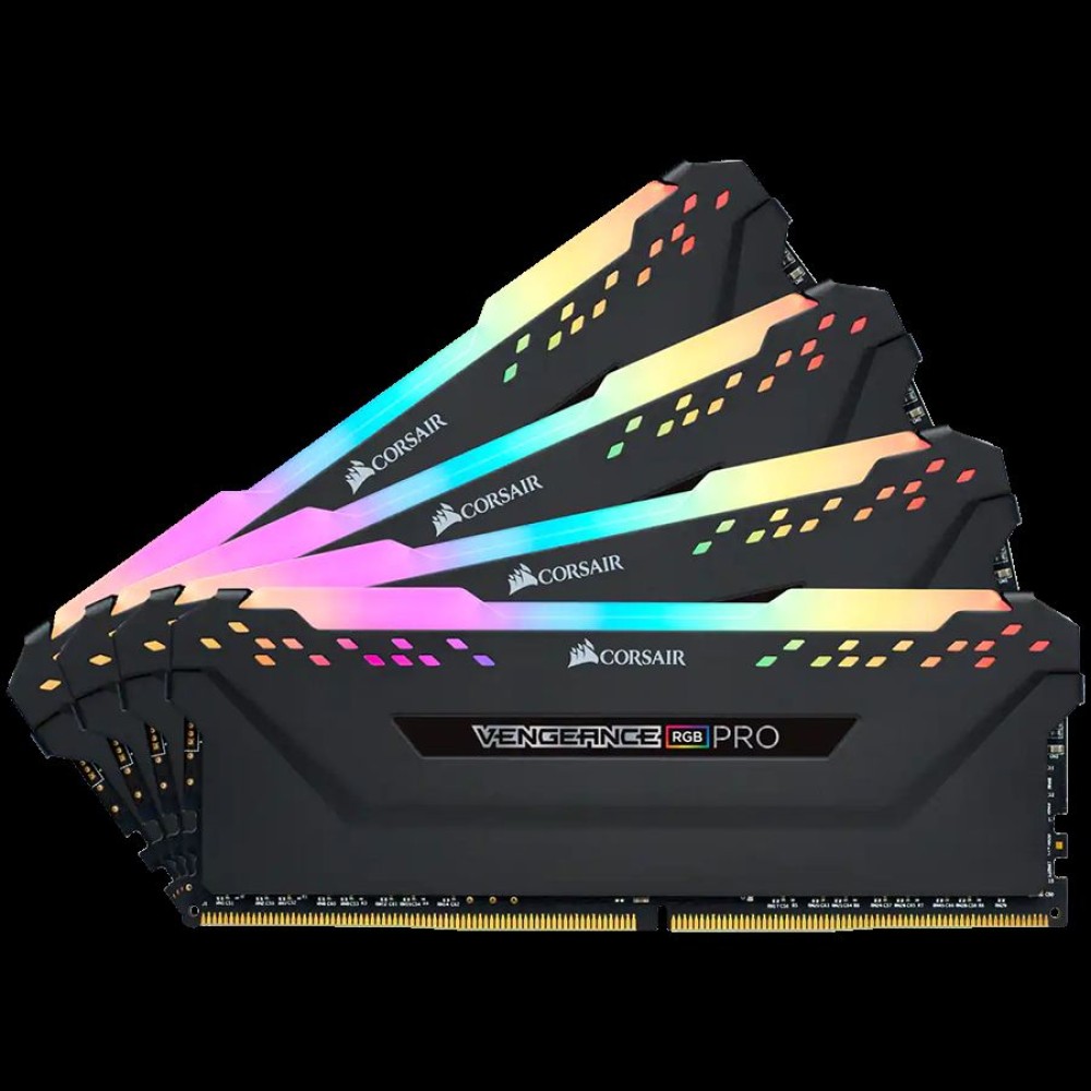 Corsair DDR4, 3200MHz 32GB 4x8GB DIMM, Unbuffered, 16-18-18-36, XMP 2.0, Vengeance RGB Pro Black Heatspreader, RGB LED, 1.35V, EAN:0843591076852