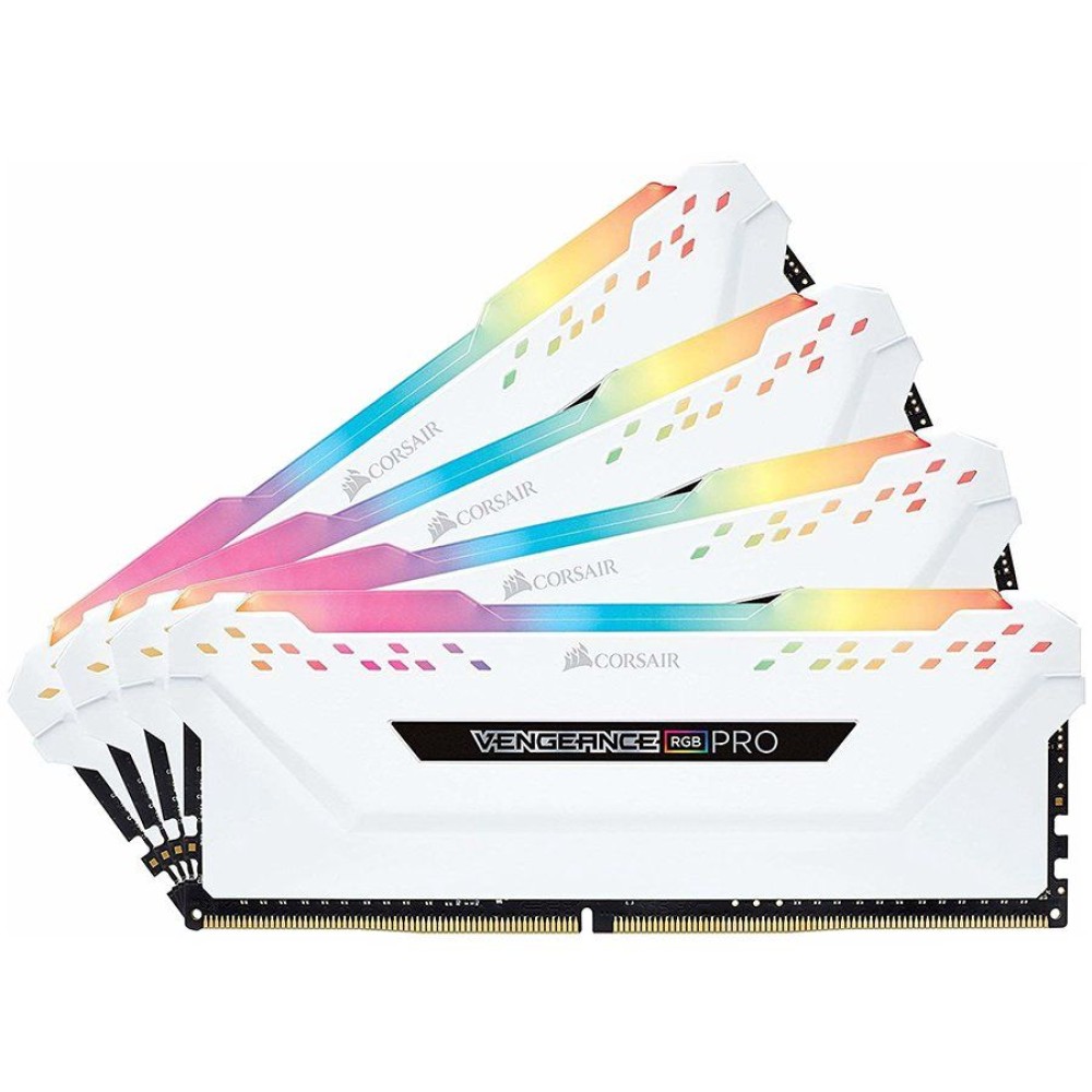 Corsair DDR4, 3200MHz 32GB 4x8GB DIMM, Unbuffered, 16-18-18-36, XMP 2.0, Vengeance RGB Pro White Heatspreader, RGB LED, 1.35V, EAN:0843591078764