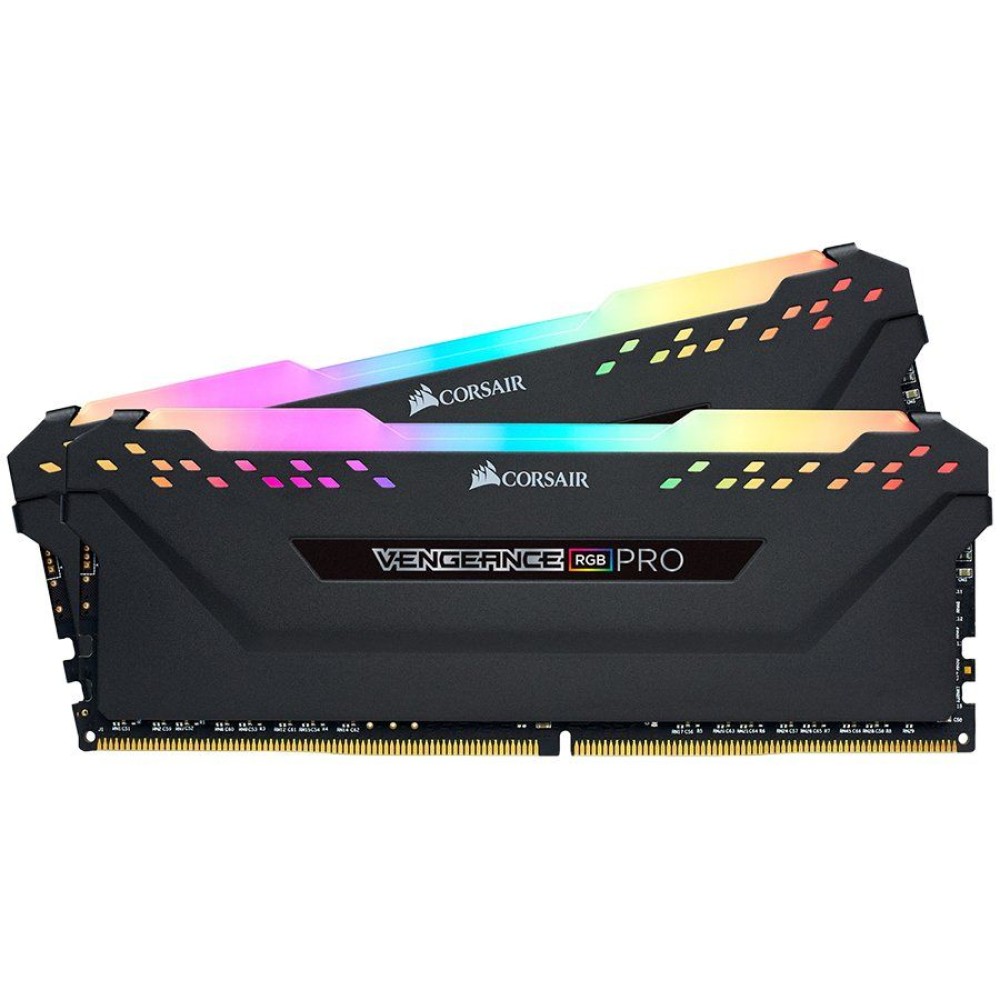 Corsair DDR4, 3200MHz 64GB 2x32GB DIMM, Unbuffered, 16-20-20-38, XMP 2.0, VENGEANCE RGB PRO Black Heatspreader, RGB LED, 1.35V, EAN:0840006620136