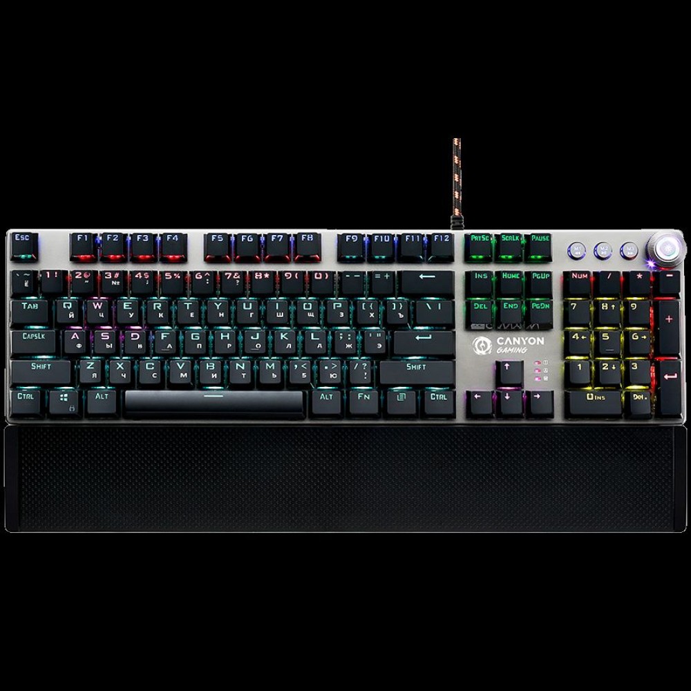 CANYON keyboard Nightfall GK-7 RGB EN/RU  Wired Dark Grey