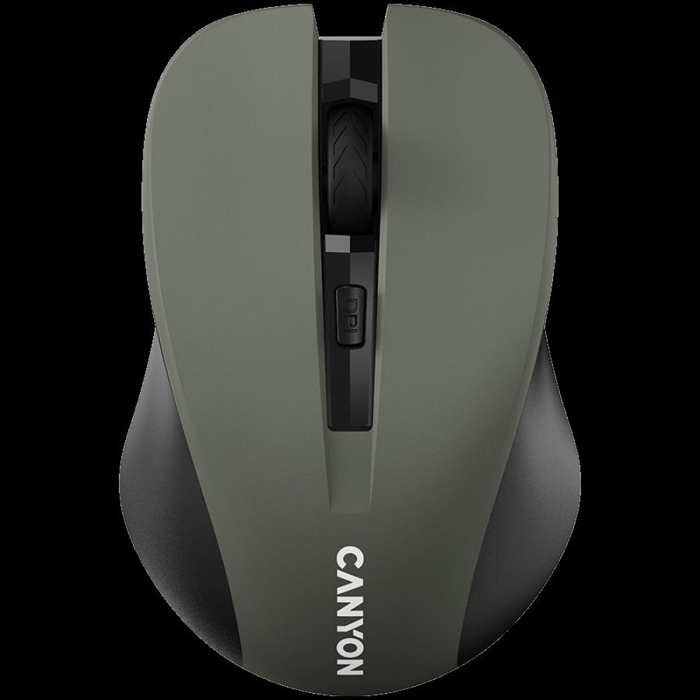 CNE-CMSW1G CANYON мышь, цвет - серый, беспроводная 2.4 Гц, DPI 800/1000/1200 DPI, 3 кнопки и колесо прокрутки, прорезиненное покрытие