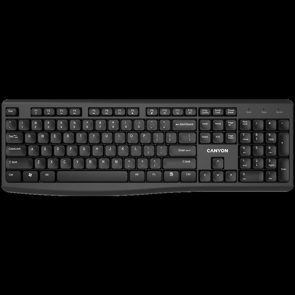 CANYON keyboard HKB-W50 EN/RU Multimedia Wireless Black