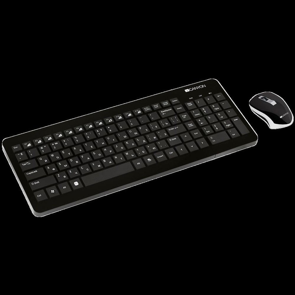 CANYON SET-W3 EN/RU Keyboard+Mouse Wireless Black