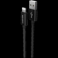 CANYON cable MFI-3 Lightning 12W 1m Black