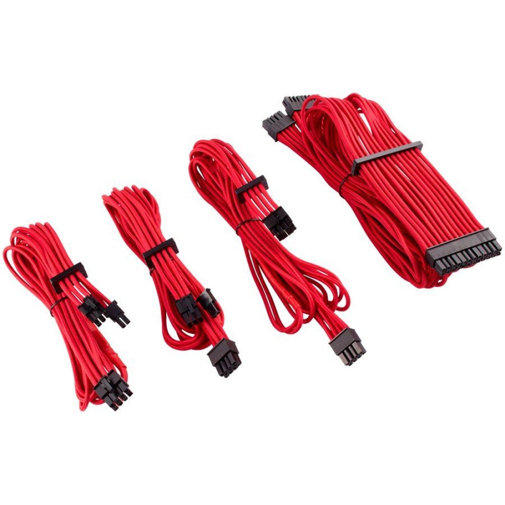 Corsair Premium Individually Sleeved DC Cable Starter Kit, Type 4 (Generation 4), RED, EAN:0843591079518