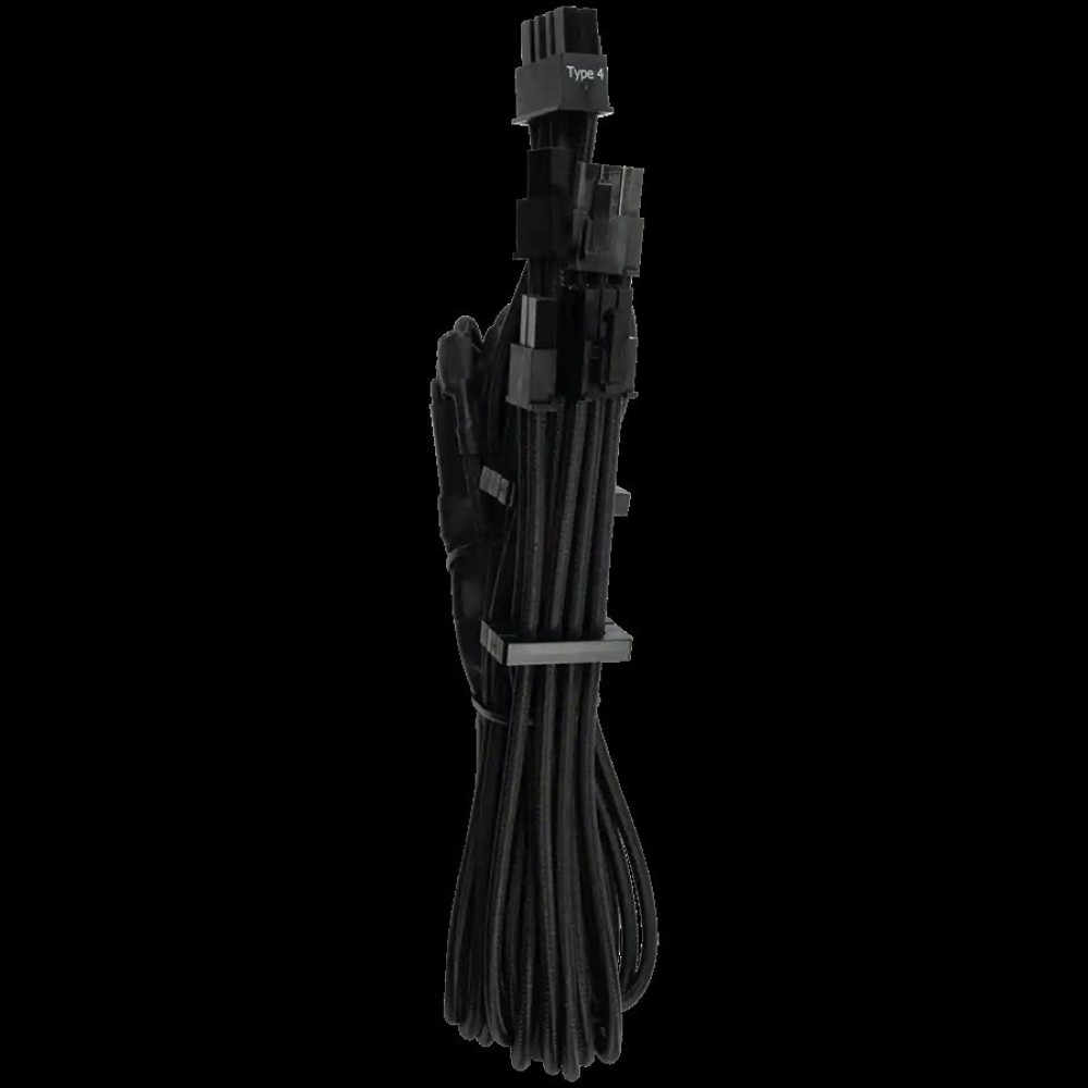 Corsair Premium Individually Sleeved Split PCIe cable (2 connectors), Type 4 (Generation 4), BLACK, EAN:0843591079853