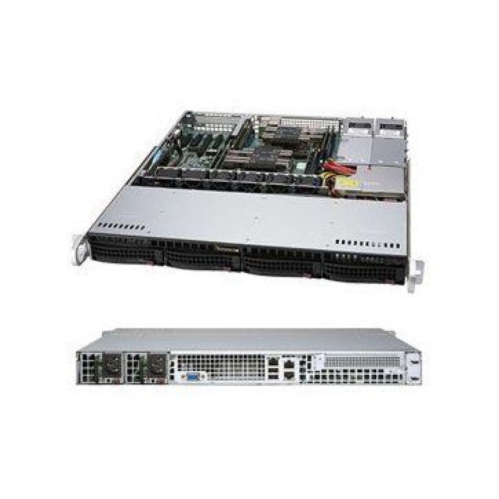 Supermicro Chassis CSE-813MF2TQC-R804CB, 1U, 4 x 3.5