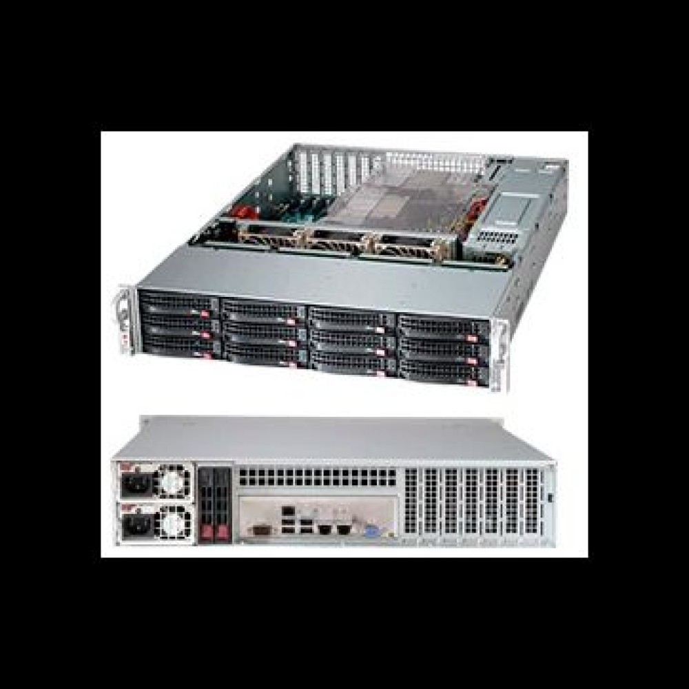 Supermicro chassis CSE-826BE1C4-R1K23LPB, 2U, Dual and Single Intel and AMD CPUs, 2.12 x 3.5