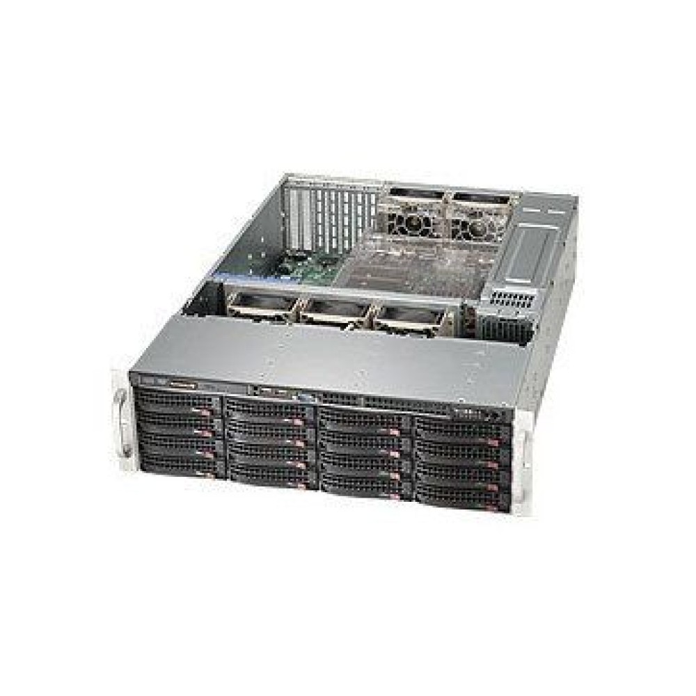 Корпус Supermicro Server Chassis CSE-836BE1C-R1K03B, 3U, MB E-ATX 13.68x13, 16x3.5 hot swap SAS/SATA, SAS3 single-expander backplane, optional 2x2.5 hot-swap drive bay, 1xSlim DVD Optional, 1+1 1000W RPS, 7xFF slots, 5xFan, Rails, Black