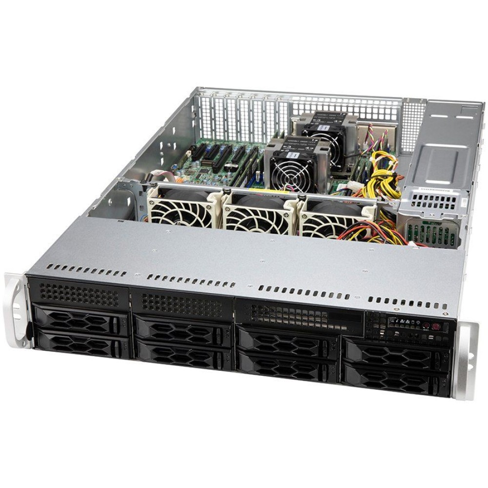 Supermicro server chassis CSE-LA25TQC-R609LP, 2U Dual and Single Intel and AMD CPUs, 7 low-profile expansion slot(s), 8 x 3.5