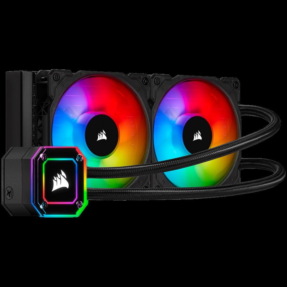 CORSAIR iCUE H100i ELITE CAPELLIX Liquid CPU Cooler, 240mm Radiator, Dual 120mm ML RGB PWM Fans, Intel:LGA1700 (with separate bracket)/LGA1200/LGA115X/LGA20XX, AMD: AM5/AM4/sTRX4/sTR4, 5Y warranty, black