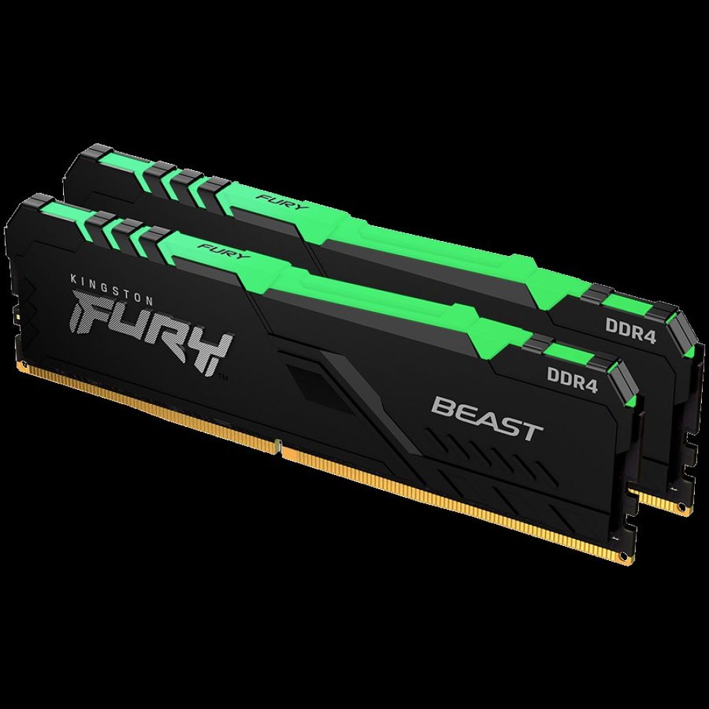 Kingston 16GB 2666MT/s DDR4 CL16 DIMM (Kit of 2) FURY Beast RGB, EAN: 740617319651